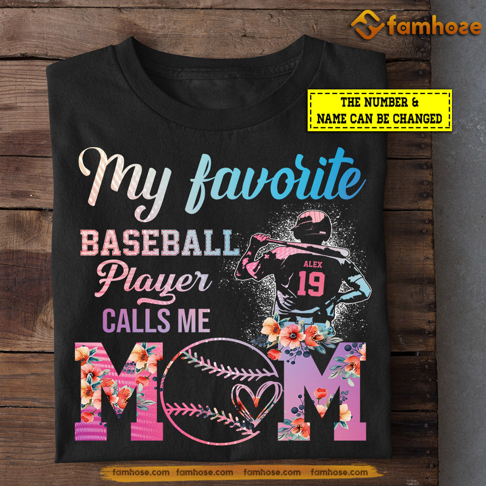 Personalized Mother's Day Baseball T-shirt, Baseball Player Mine Calls Me Mom, Gift For Baseball Lovers, Baseball Players