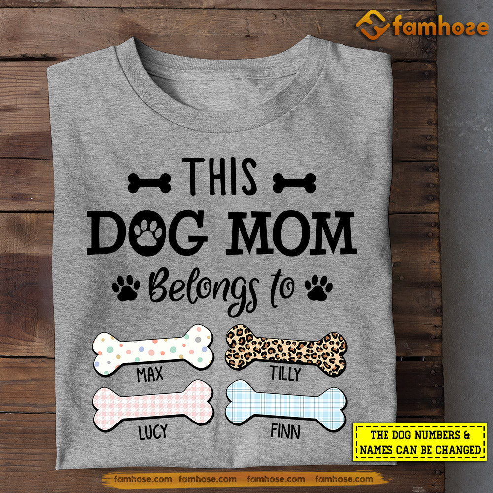 Cute Personalized Dog T-shirt, This Dog Mom Belongs To, Mother's Day Gift For Dog Lovers, Dog Tees, Dog Owners