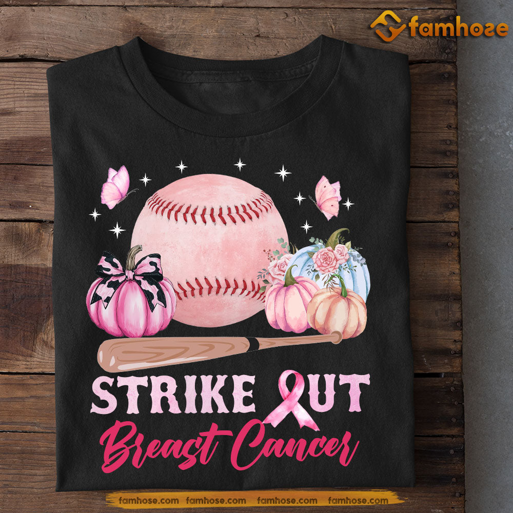 Softball T-shirt, Strike Out, Gift For Softball Lovers Who Support Breast Cancer Awareness