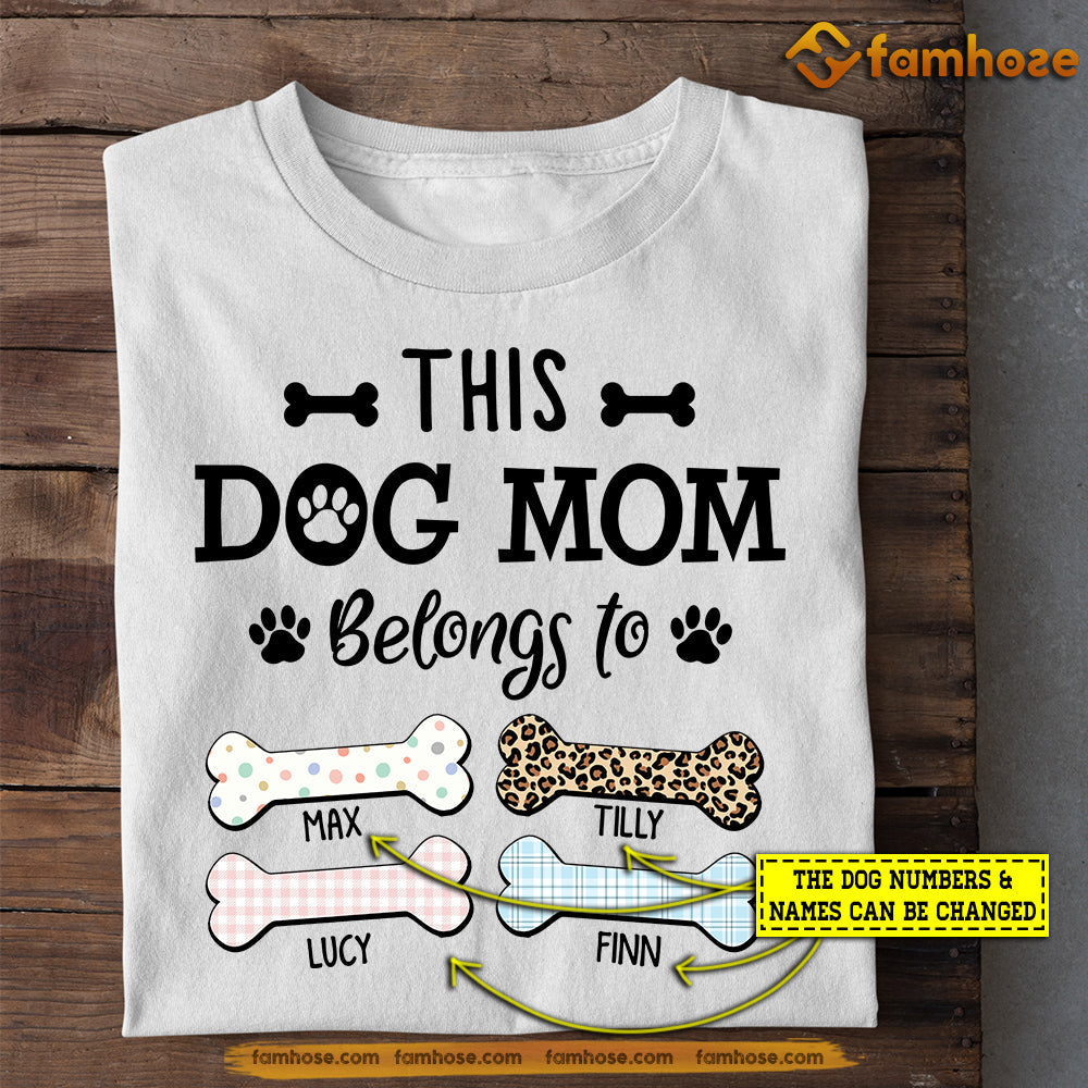 Cute Personalized Dog T-shirt, This Dog Mom Belongs To, Mother's Day Gift For Dog Lovers, Dog Tees, Dog Owners