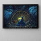 Halloween Witch Reading Books Canvas Painting, Young Witch Reading A Glowing Magic Book Wall Art Decor, Spooky Season Poster Gift For Witch Lovers
