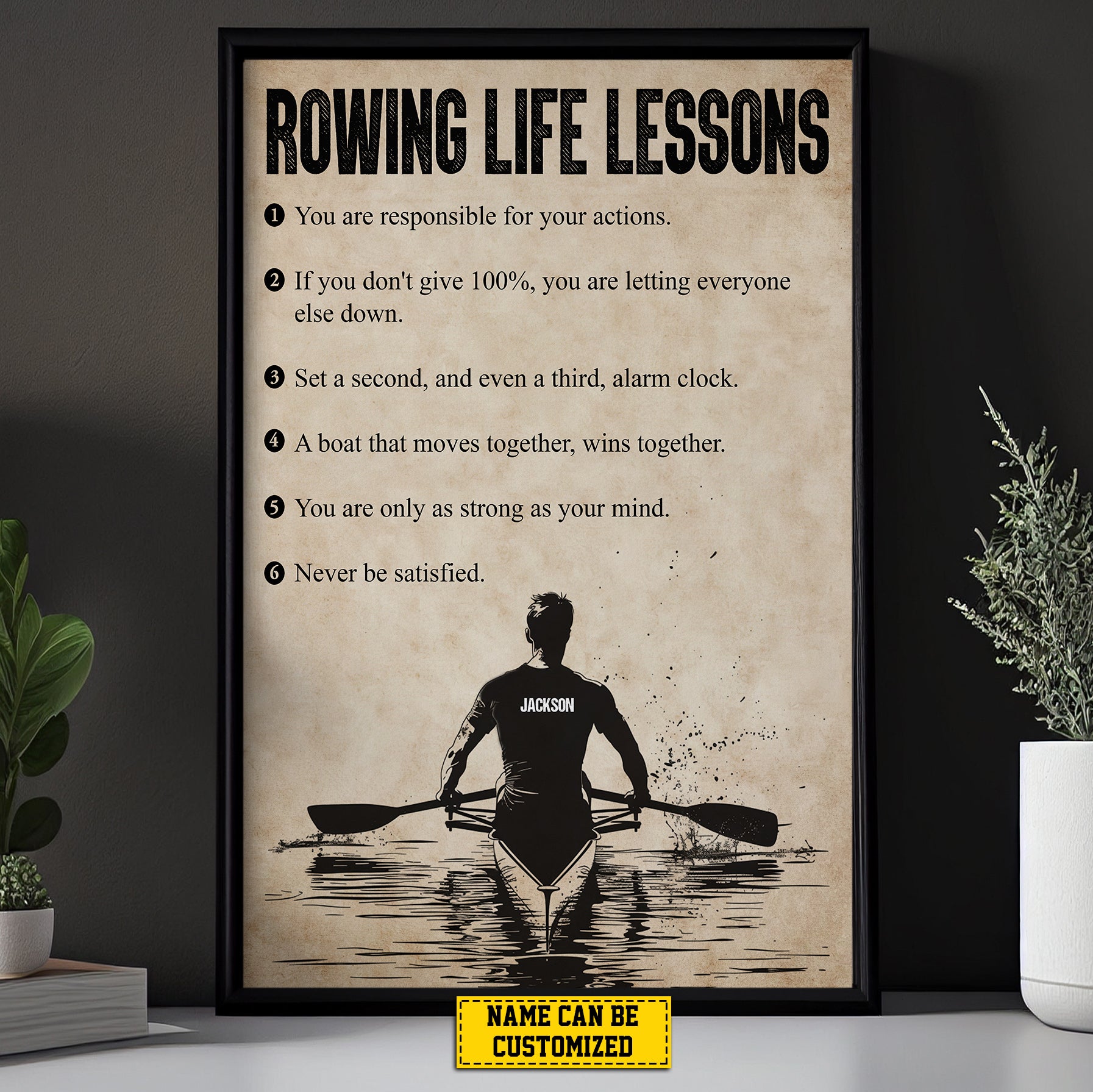 Rowing Life Lessons, Personalized Rower Boy Canvas Painting, Inspirati ...