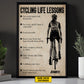 Cycling Life Lessons, Personalized Cycling Girl Canvas Painting, Inspirational Quotes Wall Art Decor, Poster Gift For Cycling Lovers, Cycler