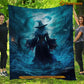 Witch Blanket, Striking Water Witch In The Storm Moonlight Fleece Blanket - Sherpa Blanket Gift For Halloween