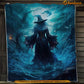 Witch Blanket, Striking Water Witch In The Storm Moonlight Fleece Blanket - Sherpa Blanket Gift For Halloween