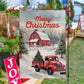 Merry Christmas On The Farm, Farm Xmas Garden Flag & House Flag, Christmas Flag Gift For Farmers, Tractor Lovers Flag