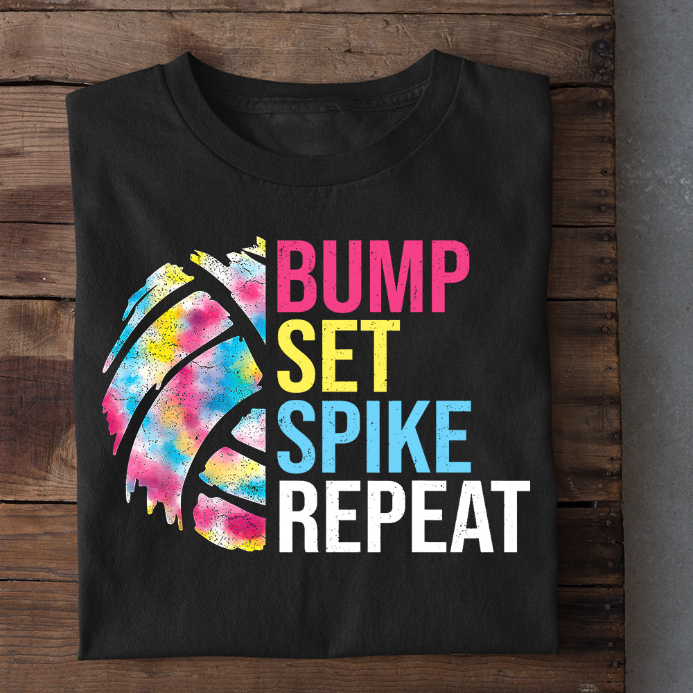 Funny Volleyball T-shirt, Bump Set Spike Repeat, Gift For Volleyball Lovers, Volleyball Tees, Volleyball Players