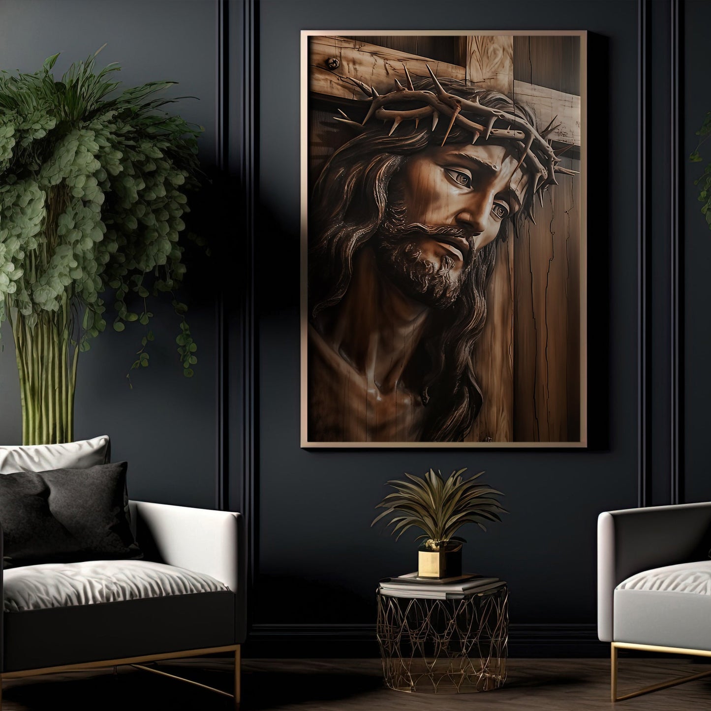 The Jesus Was Crucified On The Cross, Jesus Canvas Painting, Religious Wall Art Decor - Christians Poster Gift