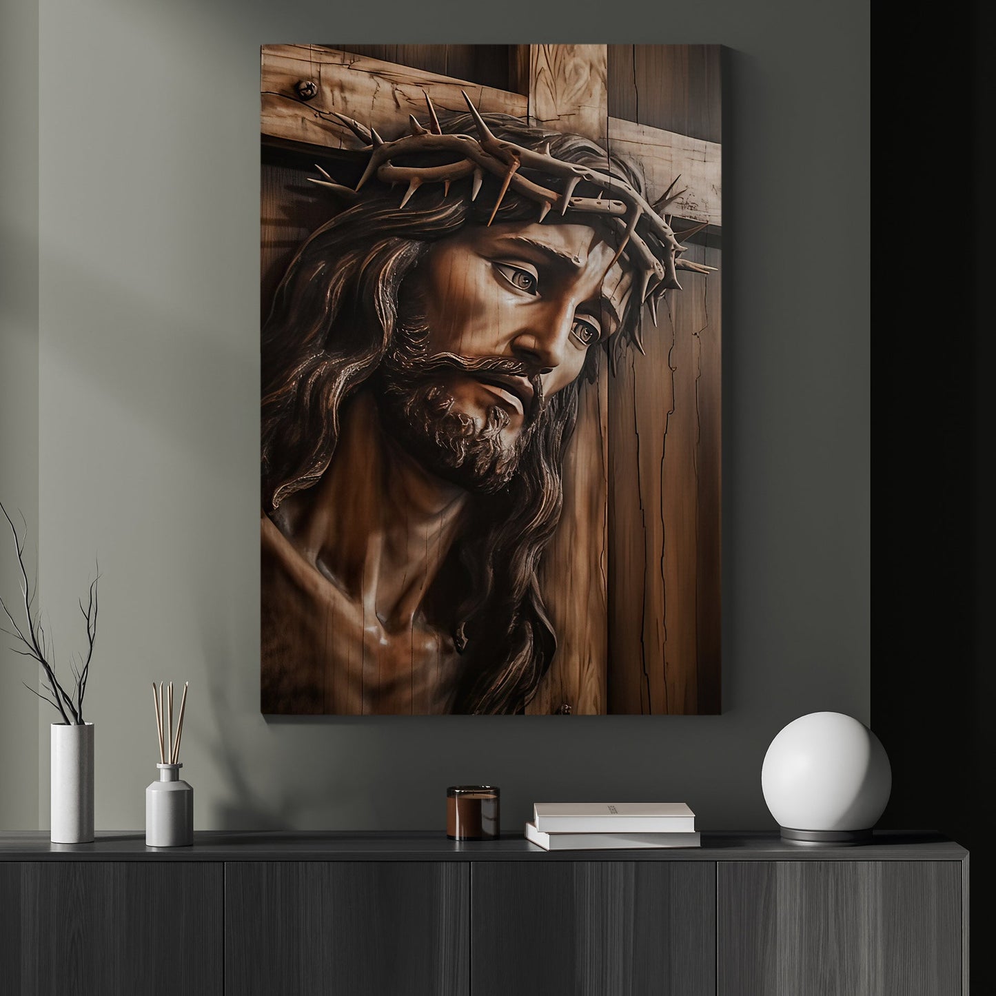 The Jesus Was Crucified On The Cross, Jesus Canvas Painting, Religious Wall Art Decor - Christians Poster Gift