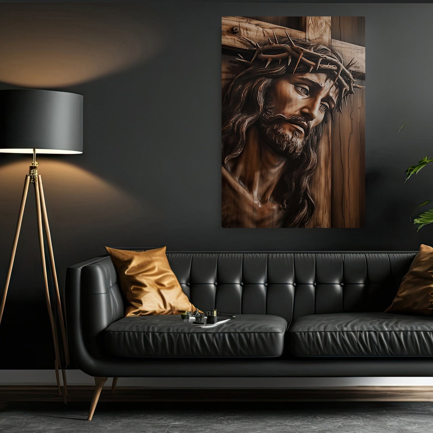 The Jesus Was Crucified On The Cross, Jesus Canvas Painting, Religious Wall Art Decor - Christians Poster Gift