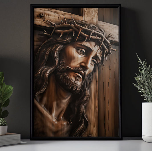 The Jesus Was Crucified On The Cross, Jesus Canvas Painting, Religious Wall Art Decor - Christians Poster Gift