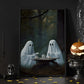 The Ghosts Have A Tea Break Halloween Canvas Painting, Wall Art Decor - Ghost Halloween Poster Gift