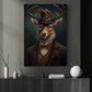 Victorian The Old Man Stag Deer Portrait, Gothic Canvas Painting, Victorian Animal Wall Art Decor - Vintage Animal Poster Gift