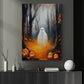 The Ghost In Pumpkin Garden Halloween Canvas Painting, Wall Art Decor - Dark Ghost Halloween Poster Gift