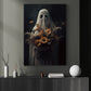 The Ghost Brings Wild Flowers Spooky Halloween Canvas Painting, Wall Art Decor - Dark Ghost Halloween Poster Gift