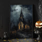 The Spooky House At Night Halloween Canvas Painting, Wall Art Decor - Horror Haunting House Halloween Poster Gift