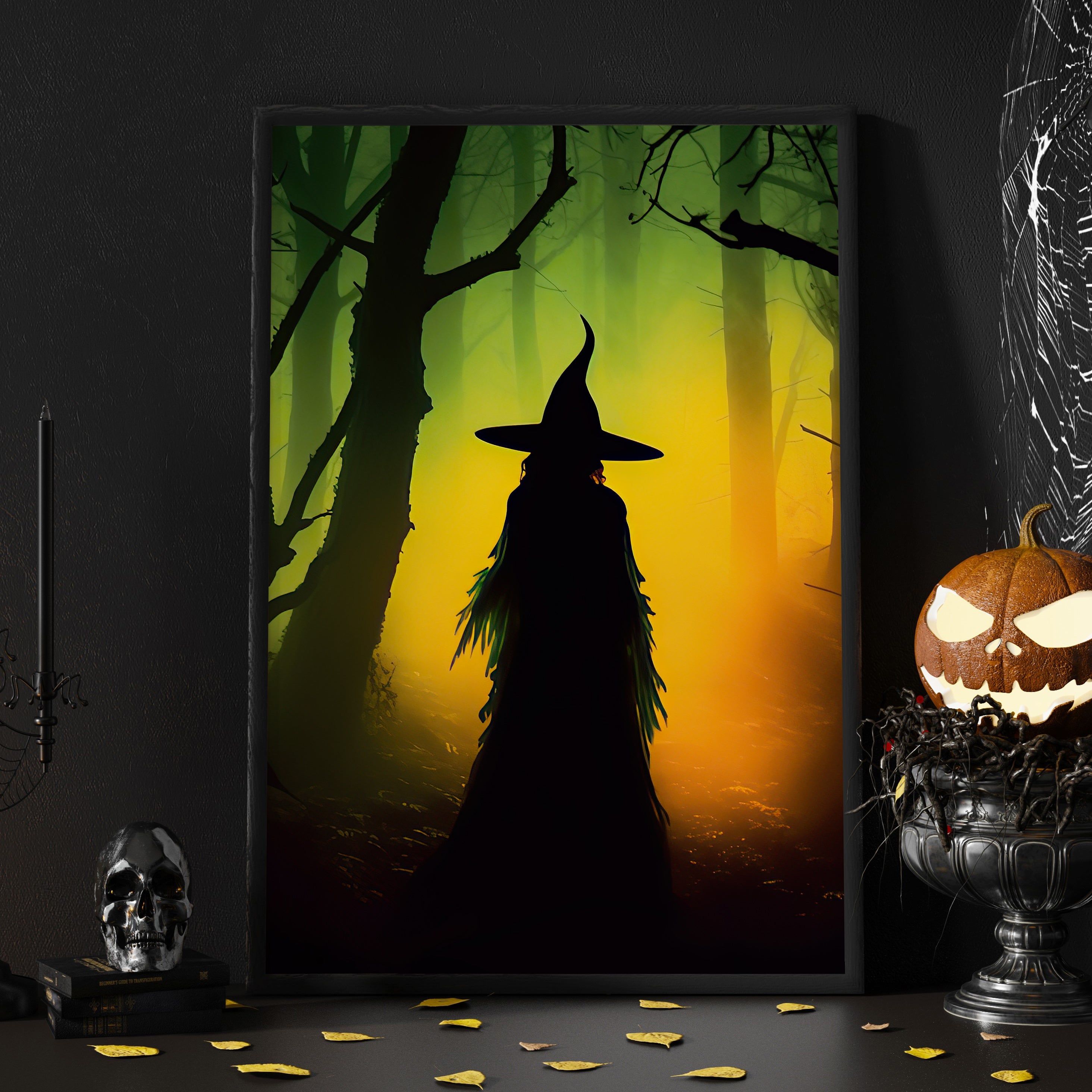 Witch light up outlet canvas Halloween decor