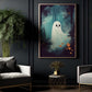 Cute Ghost Vintage Halloween Canvas Painting, Wall Art Decor - Dark Surreal Ghost Halloween Poster Gift