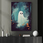 Cute Ghost Vintage Halloween Canvas Painting, Wall Art Decor - Dark Surreal Ghost Halloween Poster Gift