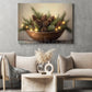 Rustic Christmas Pinecone Canvas Painting, Pine Cones In Bowl Wall Art Decor, Xmas Poster Gift For Pinecone Lovers