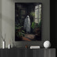 Dark Ghost Stay Beside Window Halloween Canvas Painting, Wall Art Decor - Halloween Poster Gift