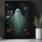 Baby Ghost In Flowers Garden Vintage Halloween Canvas Painting, Wall Art Decor - Dark Surreal Ghost Halloween Poster Gift