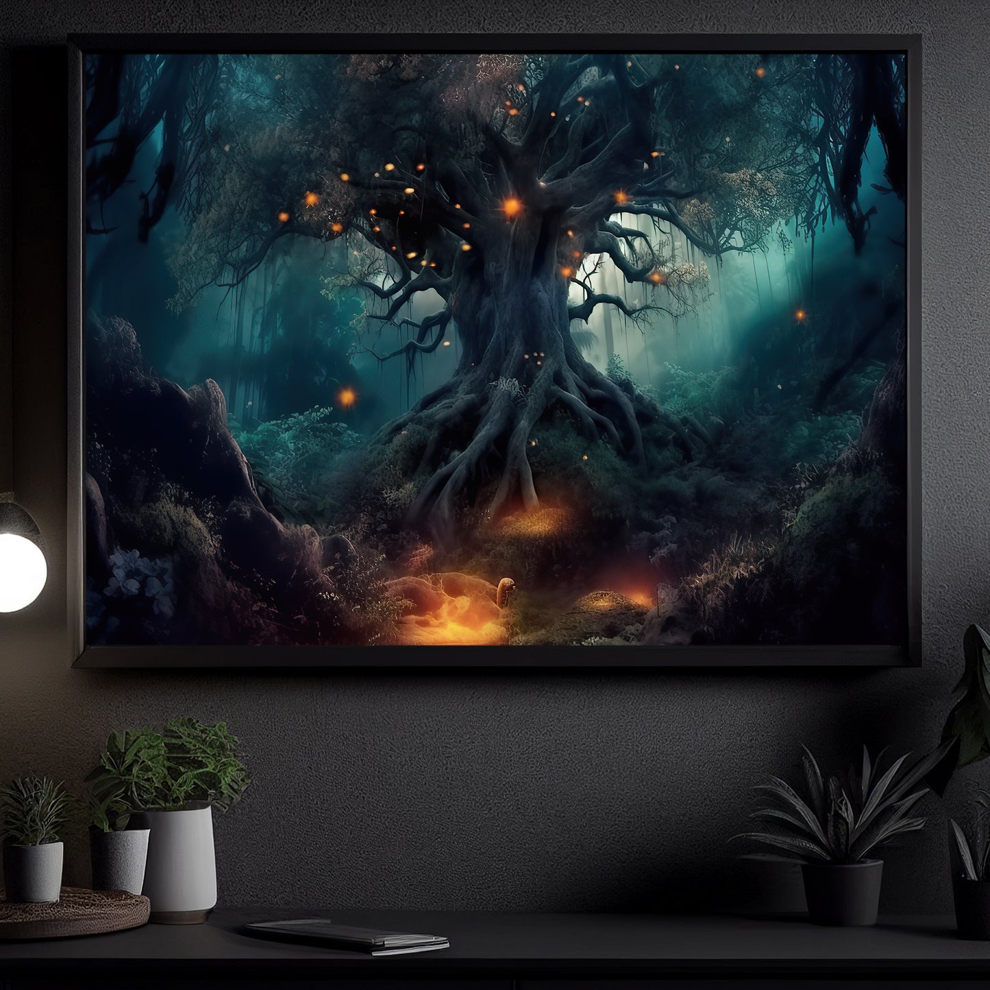 The Ancient Magic Tree, Tree Canvas Painting, Wall Art Decor