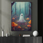 Baby Ghost In Mushroom Forest Vintage Halloween Canvas Painting, Wall Art Decor - Dark Surreal Ghost Halloween Poster Gift