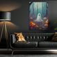 Baby Ghost In Mushroom Forest Vintage Halloween Canvas Painting, Wall Art Decor - Dark Surreal Ghost Halloween Poster Gift