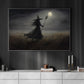 Alone Witch In The Field Halloween Canvas Painting, Wall Art Decor - Dark Witch Halloween Poster Gift