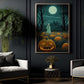 Spooky Ghost Moonlight In Pumpkin Garden Vintage Gothic Halloween Canvas Painting, Wall Art Decor - Halloween Poster Gift