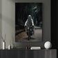 The Spooky Ghost Cycling In Park Vintage Gothic Halloween Canvas Painting, Wall Art Decor - Halloween Poster Gift
