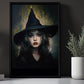 Portrait Dark Witch Vintage Canvas Wall Art - Gothic Witch Halloween Poster Artwork Decoration For Living Room Bed Room