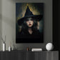 Portrait Dark Witch Vintage Canvas Wall Art - Gothic Witch Halloween Poster Artwork Decoration For Living Room Bed Room