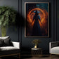 Magical Witch In Fire Circle Vintage Gothic Wall Art Print - Dark Surreal Five Elements Witchy Halloween Wall Decor