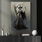 Magical Witch In Night Wall Art Print - Dark Surreal Enchanted Witch Halloween Wall Decor