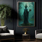 Witch Hold A Ball In The Spooky Forest Halloween Canvas Painting, Wall Art Decor - Dark Witchy Halloween Poster Gift