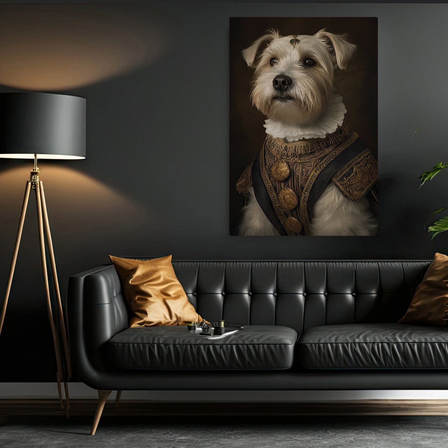 Baby Dog Morkie Saty Alone Canvas Painting, Wall Art Decor - Poster Gift For Dog Lovers, Dog Owners