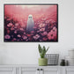 Vintage Ghosts In Pink Flowers Canvas Art Print - Dark Surreal Boo Ghost Halloween Print