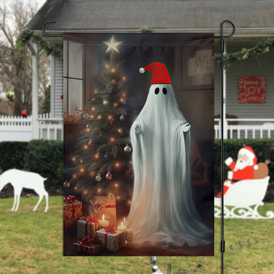 Funny Ghost Come Here, Ghost Xmas Garden Flag & House Flag, Christmas Flag Gift For Ghost Lovers