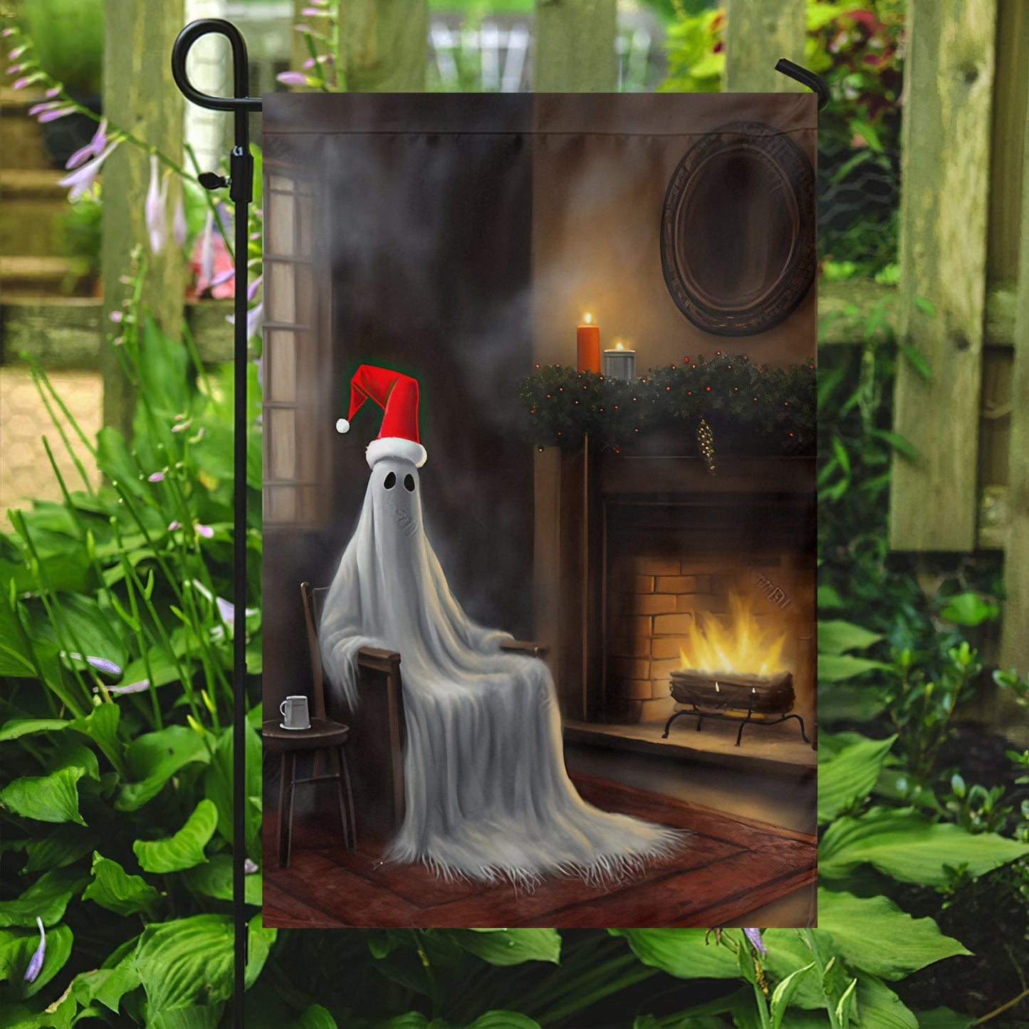 Funny Ghost Come Here Sit Down, Ghost Xmas Garden Flag & House Flag, Christmas Flag Gift For Ghost Lovers