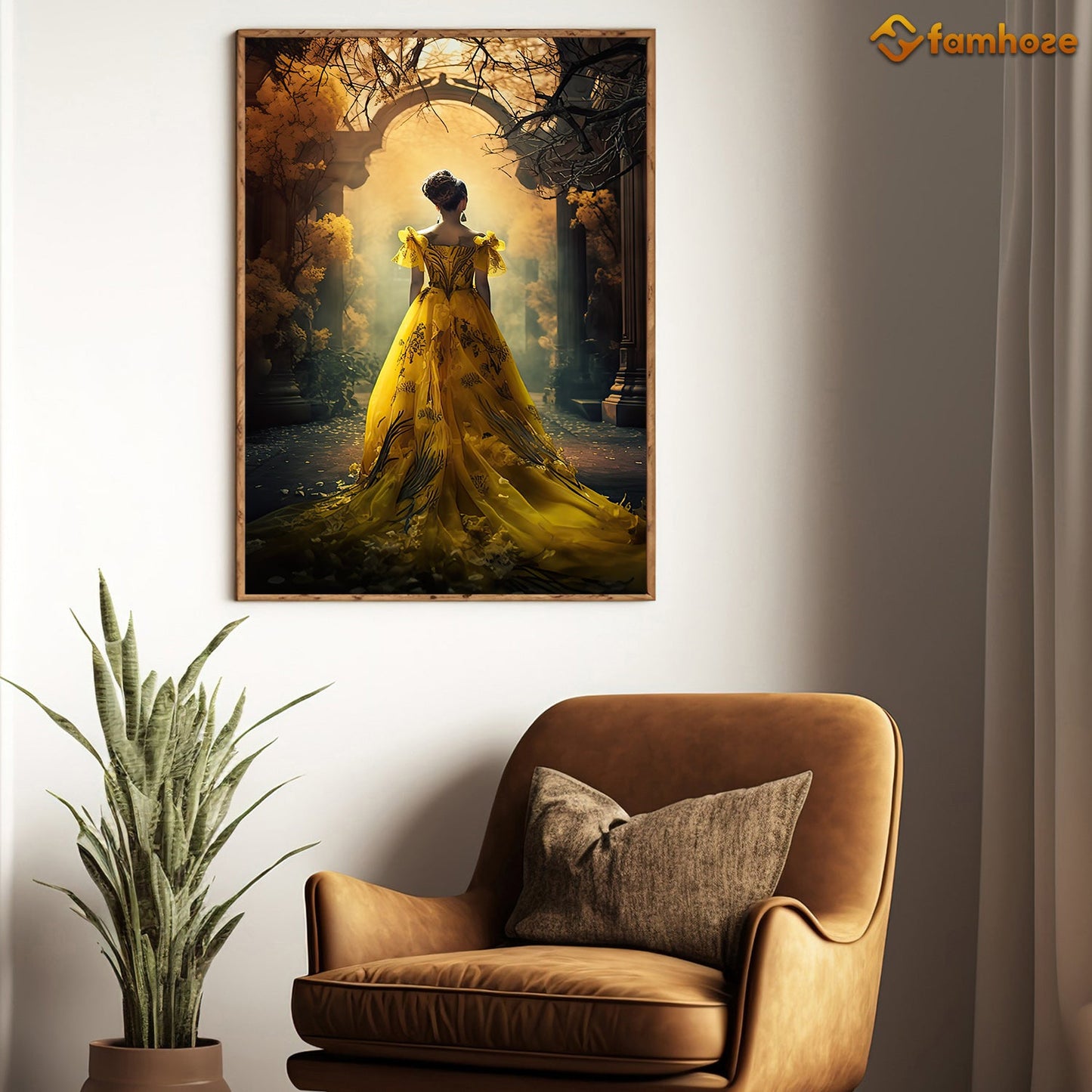 Elegance Amidst Autumn Serenity, A Canvas Wall Art Print - Gift Art For Decorating Your Home, Gift For Autumn Lovers