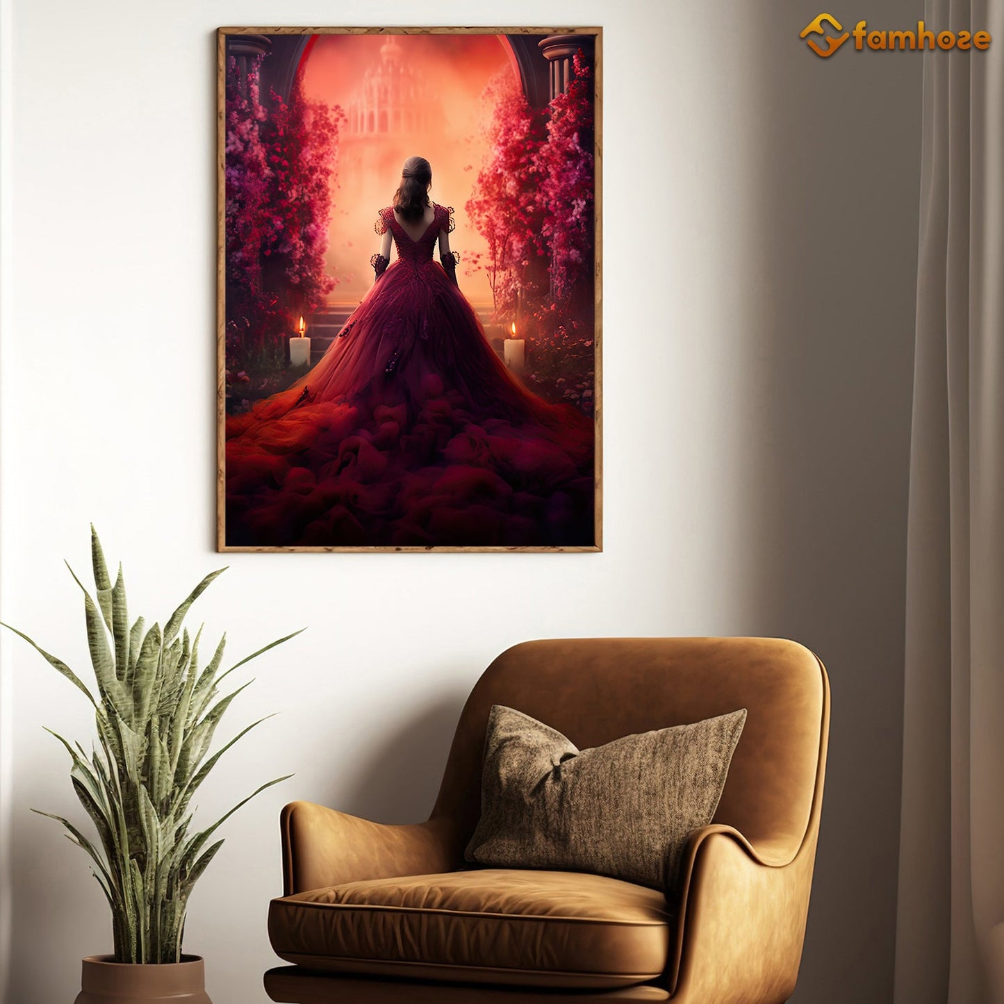 Enchanted Evening at the Crimson Ballroom, A Canvas Wall Art Print - Gift Art For Decorating Your Home, Gift For Auntum Lovers