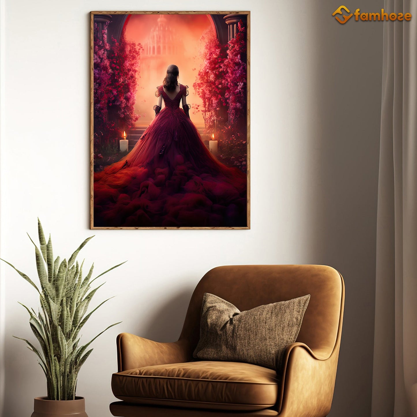 Enchanted Evening at the Crimson Ballroom, A Canvas Wall Art Print - Gift Art For Decorating Your Home, Gift For Auntum Lovers