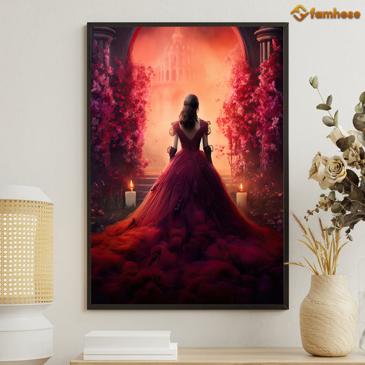 Enchanted Evening at the Crimson Ballroom, A Canvas Wall Art Print - Gift Art For Decorating Your Home, Gift For Auntum Lovers