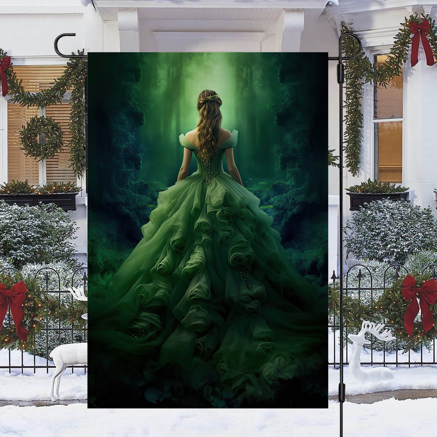 Dance Of The Forest Whisperer, Princess Xmas Garden Flag & House Flag, Christmas Flag Gift