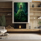 Emerald Enchantment An Ethereal Journey Through the Whispering Glades of Timeless Beauty, A Canvas Wall Art Print - Gift Art For Decorating Your Home, Gift For Auntum Lovers