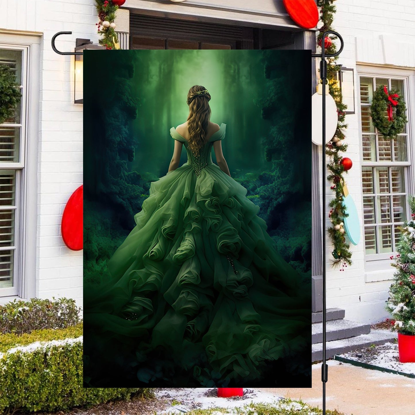 Dance Of The Forest Whisperer, Princess Xmas Garden Flag & House Flag, Christmas Flag Gift