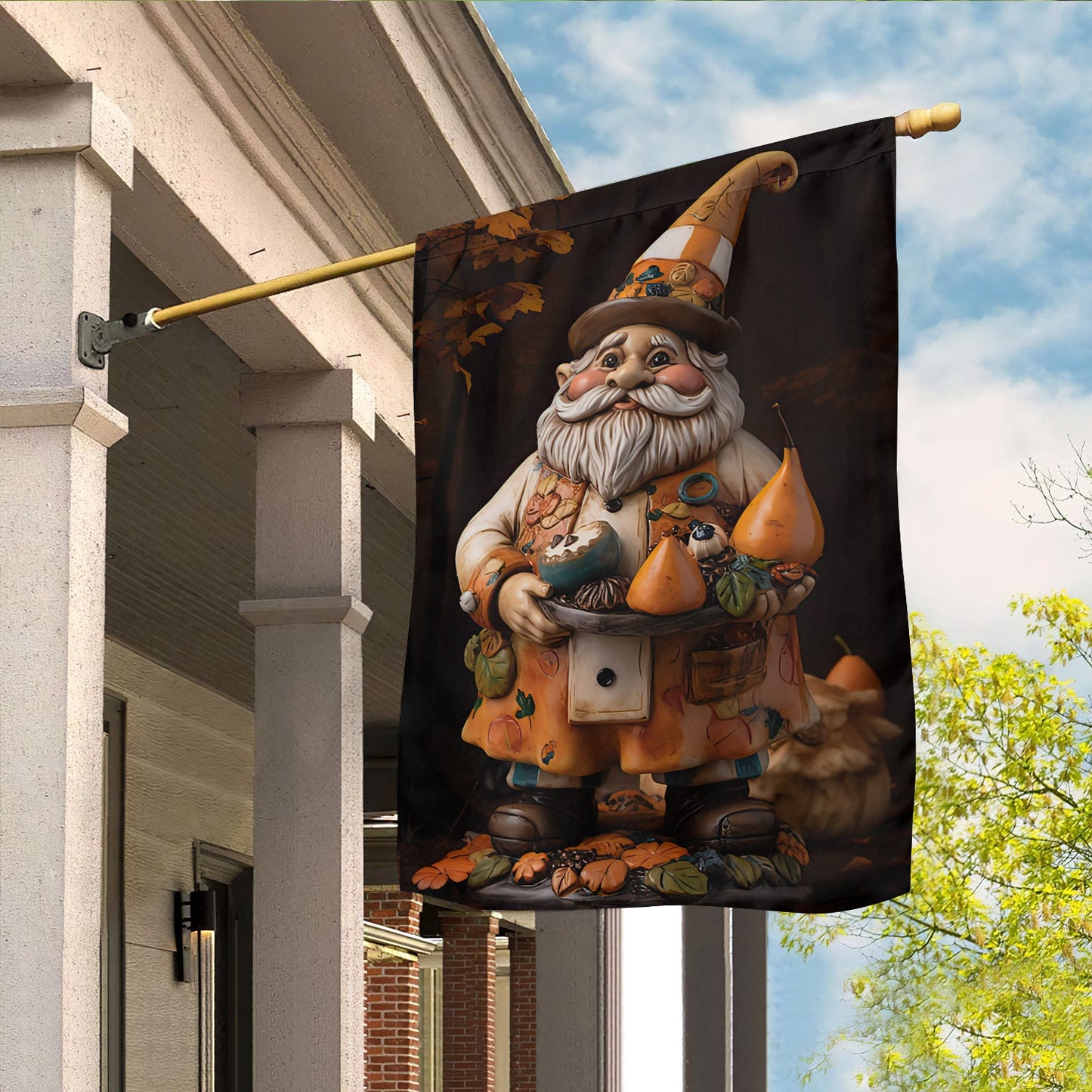 Autumn's Keeper The Enchanted Garden Gnome, Gnome Xmas Garden Flag & House Flag, Christmas Flag Gift For Gnome Lovers