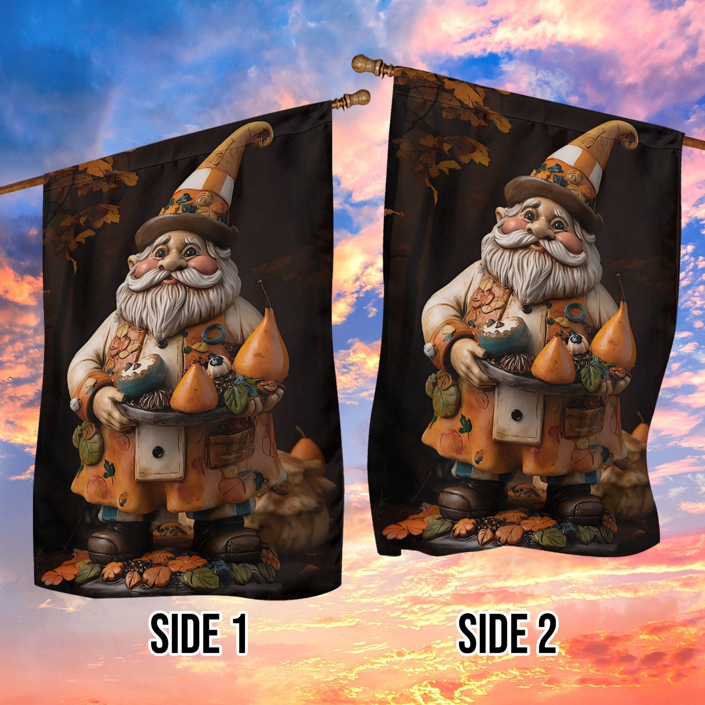 Autumn's Keeper The Enchanted Garden Gnome, Gnome Xmas Garden Flag & House Flag, Christmas Flag Gift For Gnome Lovers